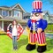 GOOSH 6.7 FT Independence Day July 4th Inflatable Uncle Sam with Sword Built-in LEDs